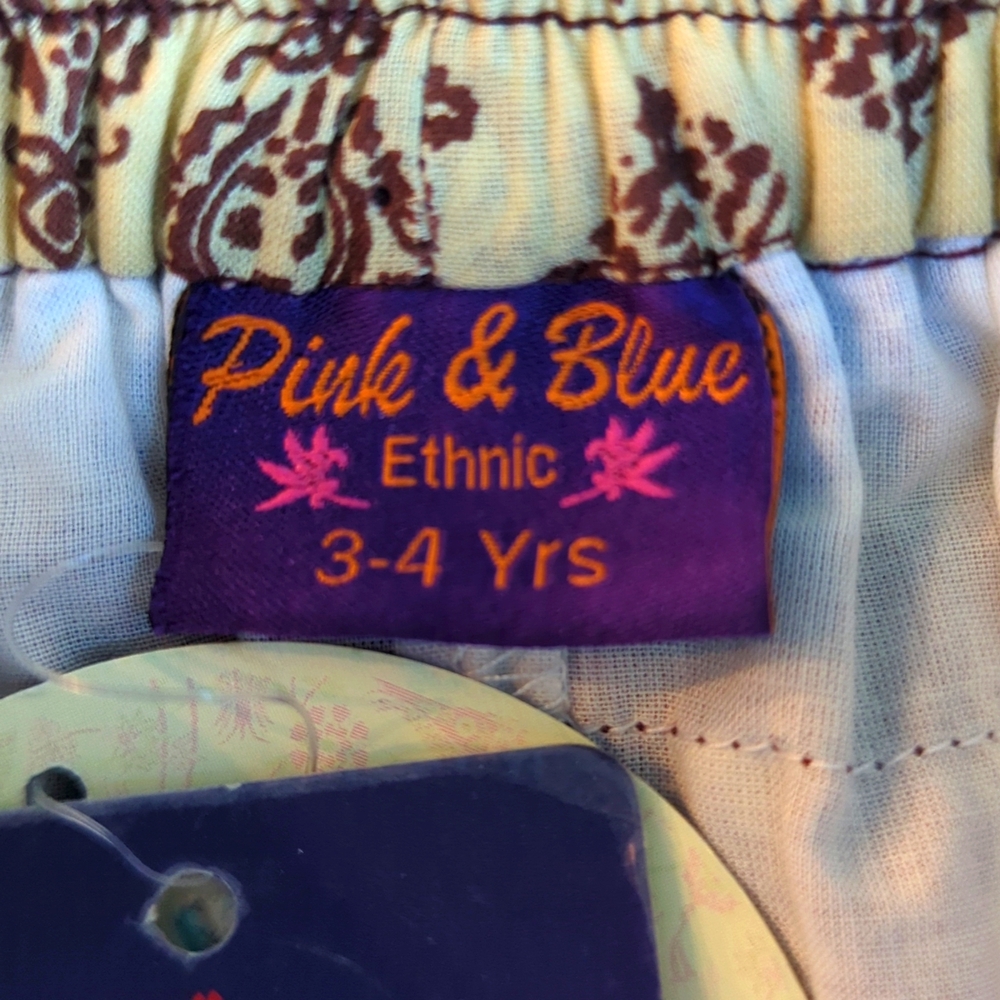 PINK & BLUE ETHNIC | Toddler Girl's Tiered Ruffle Indian Skirt - Set of 2 - Picture 9 of 16